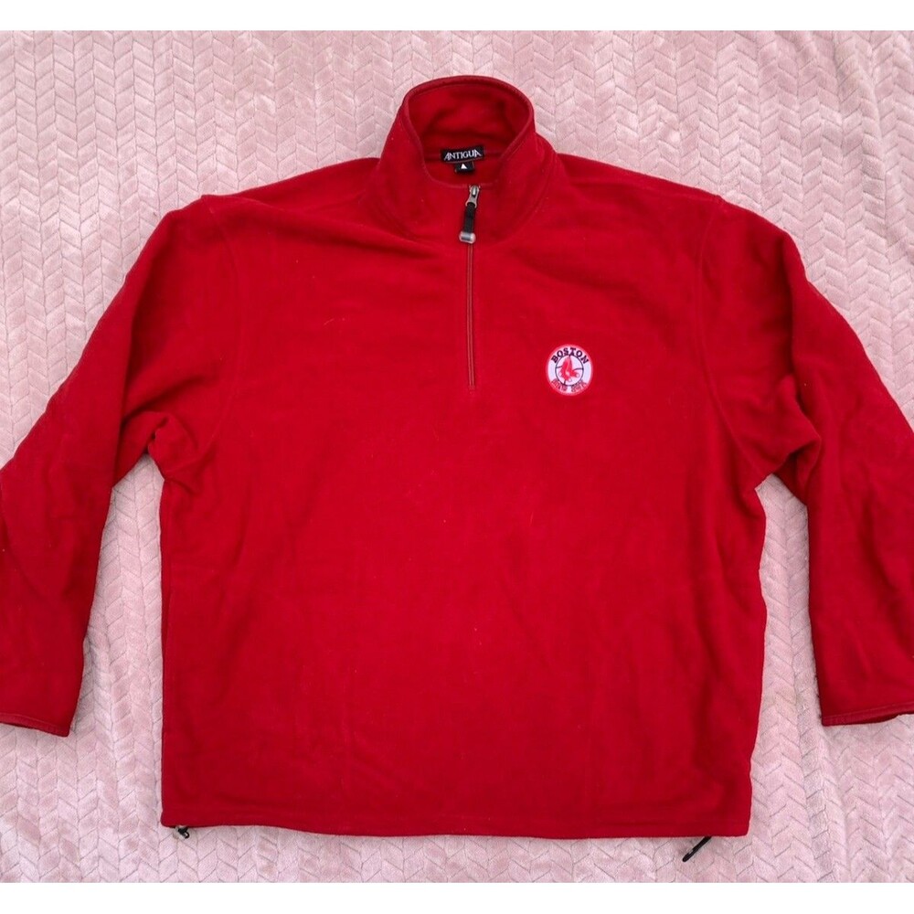 Antigua Red Sox Sweatshirt Mens XL MLB Boston Baseball Fleece 1/4 Zip Pullover